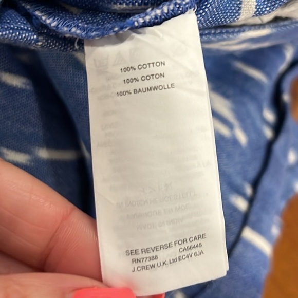 J.Crew blue & white southwest 4” cuff shorts size 6 - Picture 6 of 7